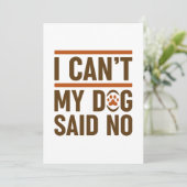 Ik kan mijn hond niet neen zeggen bedankkaart (Staand voorkant)