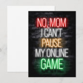 Ik kan mijn online spel niet pauzeren kaart (Voorkant / Achterkant)