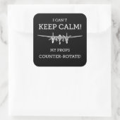 Ik kan mijn propellers niet tegendraaien vierkante sticker (Tas)