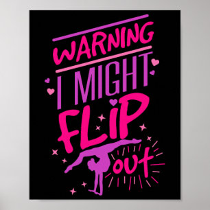 Ik kan misschien flippen Funny Gymnastiek Cheerlea Poster