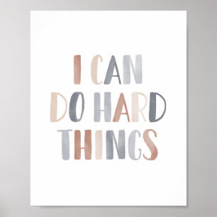 Ik kan moeilijke dingen doen Boho kinderkamer deco Poster