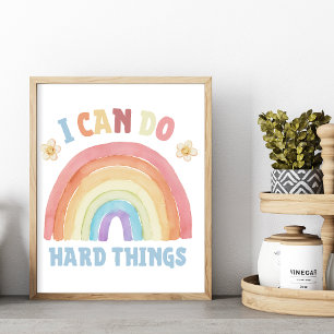 Ik kan moeilijke dingen doen - Kinder positieve be Poster