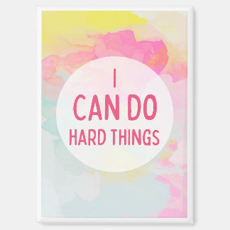 Ik kan moeilijke dingen doen pastel Waterverven Magneet