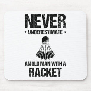 Ik kan niet anders dan badminton player shuttle sp muismat