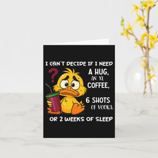 Ik kan niet beslissen of ik een knuffel nodig heb  kaart (Gele Bloem)