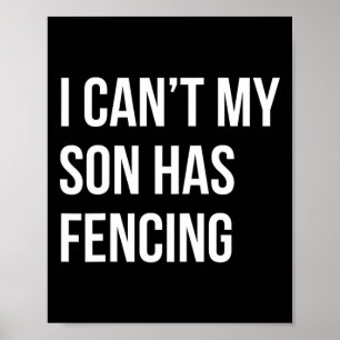 Ik kan niet dat mijn zoon een grappige mam heeft poster