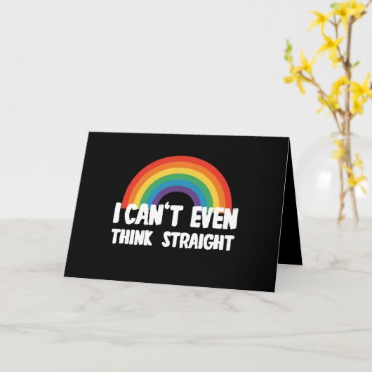 Ik kan niet eens denken dat het grappige Gay Pride Kaart (Gele Bloem)