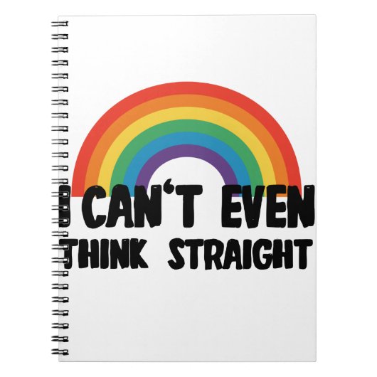 Ik kan niet eens denken dat het grappige Gay Pride Notitieboek (Voorkant)