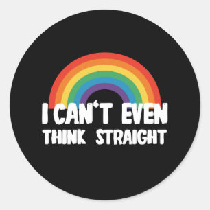Ik kan niet eens denken dat het grappige Gay Pride Ronde Sticker