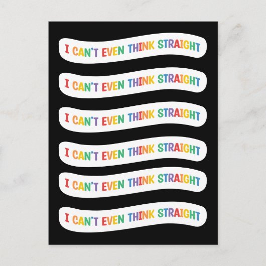 Ik kan niet eens denken. | Gay Pride Month Briefkaart (Voorkant)