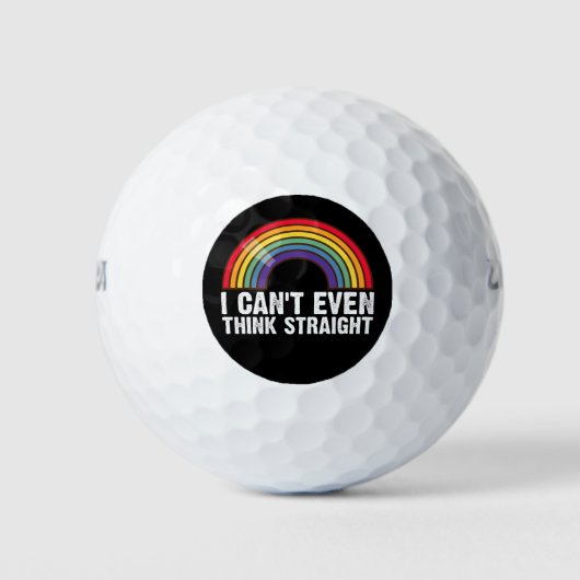 Ik kan niet eens denken hetero LGBTQ Pride Maand Golfballen (Voorkant)