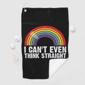 Ik kan niet eens denken hetero LGBTQ Pride Maand Golfhanddoek (Insitu)