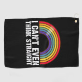 Ik kan niet eens denken hetero LGBTQ Pride Maand Golfhanddoek (Horizontaal)