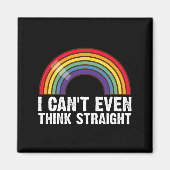 Ik kan niet eens denken hetero LGBTQ Pride Maand Magneet (Voorkant)