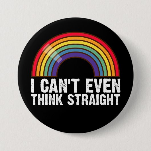 Ik kan niet eens denken hetero LGBTQ Pride Maand Ronde Button 7,6 Cm (Voorkant)