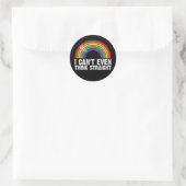 Ik kan niet eens denken hetero LGBTQ Pride Maand Ronde Sticker (Tas)