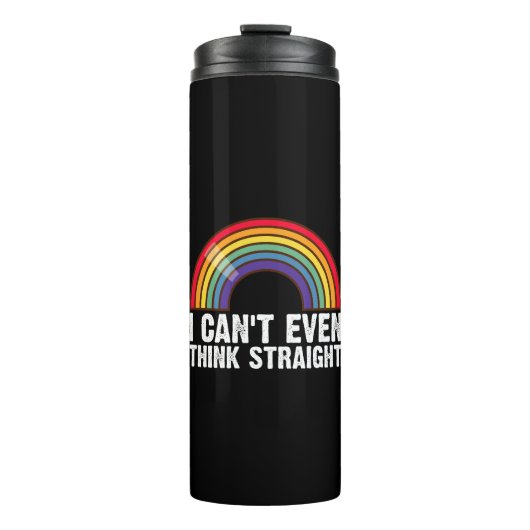 Ik kan niet eens denken hetero LGBTQ Pride Maand Thermosbeker (Voorkant)