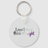 Ik kan niet eens eerlijk denken - aseksuele trots sleutelhanger (Voorkant)