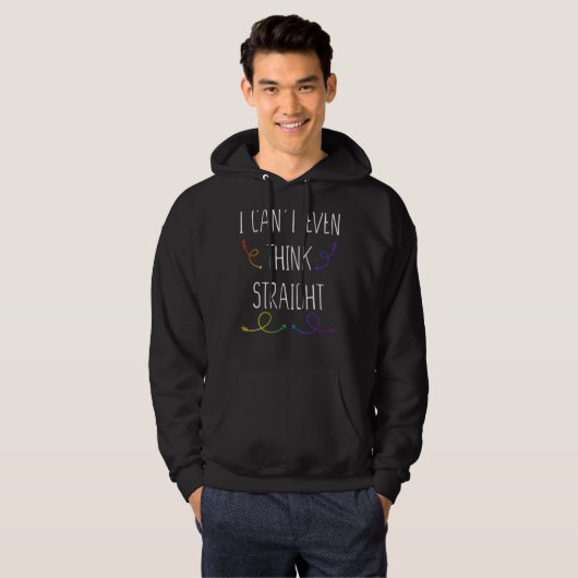 Ik kan niet eens hetero homo lesbische lgbt prid d hoodie (Voorkant volledig)
