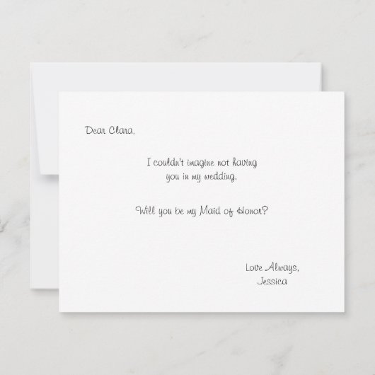 Ik kan niet eens letterlijk... | Bridesmaid Kaart (Achterkant)