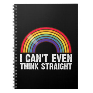 Ik kan niet eens rechtuit denken LGBTQ Pride Month Notitieboek