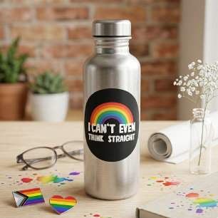 Ik Kan Niet Eens Rechtuit Denken Regenboog Pride C Ronde Sticker