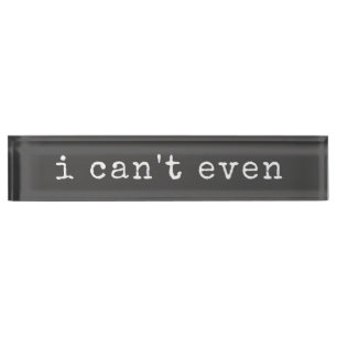 Ik kan niet eens Sarcastic Quote Typemwriter Typog Naambordje