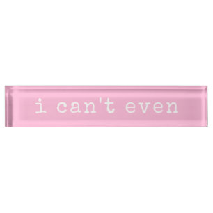 Ik kan niet eens Sarcastische Quote Cute Pink Typo Naambordje