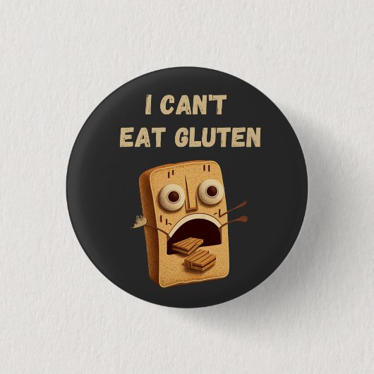 Ik kan niet eten. ronde button 3,2 cm (Voorkant)