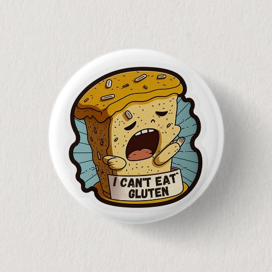 Ik kan niet eten. ronde button 3,2 cm (Voorkant)