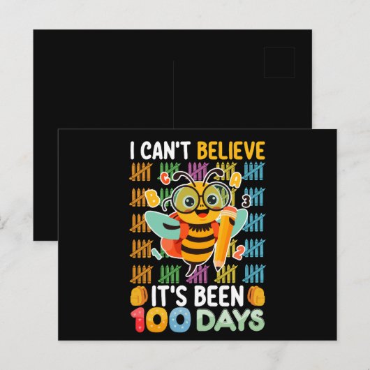 Ik kan niet geloven dat het 100 dagen schoolbijen briefkaart (Voorkant / Achterkant)
