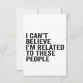 Ik kan niet geloven dat ik familie ben van deze gr bedankkaart (Voorkant)