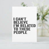 Ik kan niet geloven dat ik familie ben van deze gr bedankkaart (Staand voorkant)