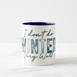 Ik kan niet goed overweg met de winter tweekleurige koffiemok