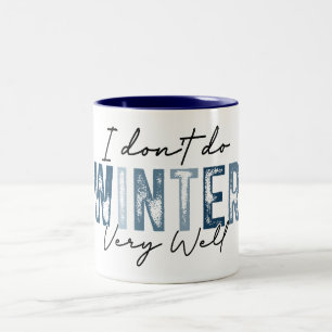 Ik kan niet goed overweg met de winter tweekleurige koffiemok