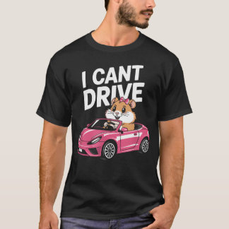 Ik kan niet grappig rijden hamster meme dier auto t-shirt