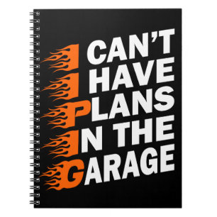 Ik kan niet hebben plannen in de garage auto liefh notitieboek