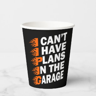 Ik kan niet hebben plannen in de garage auto liefh papieren bekers