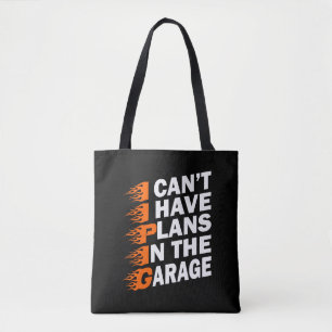 Ik kan niet hebben plannen in de garage auto liefh tote bag
