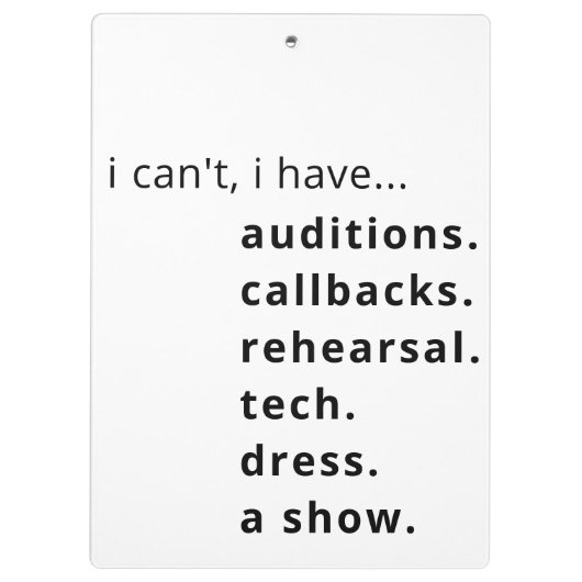 Ik kan niet, ik heb... klembord (Achterkant)