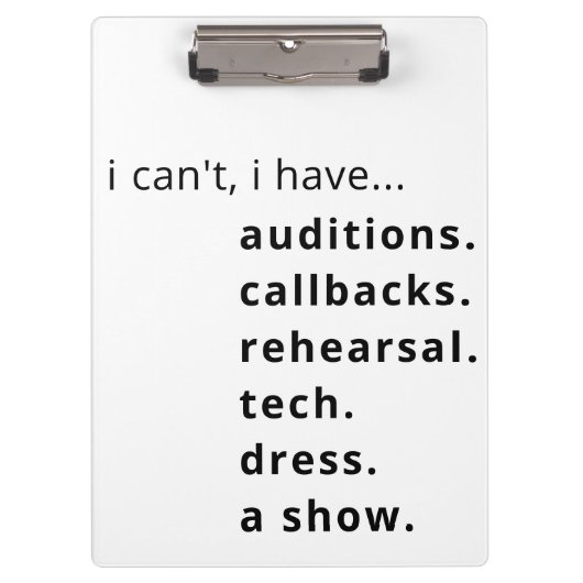 Ik kan niet, ik heb... klembord (Voorkant)