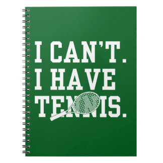 Ik kan niet, ik heb tennis notitieboek