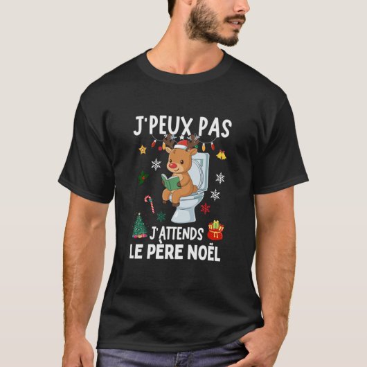 Ik kan niet, ik wacht op kerstman t-shirt (Voorkant)