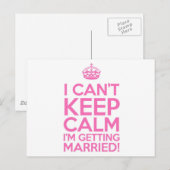 Ik kan niet kalm blijven als ik ga trouwen briefkaart (Voorkant / Achterkant)