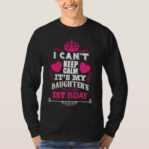 IK KAN NIET KALM BLIJVEN HET IS DE 1E VERJAARDAG V T-SHIRT