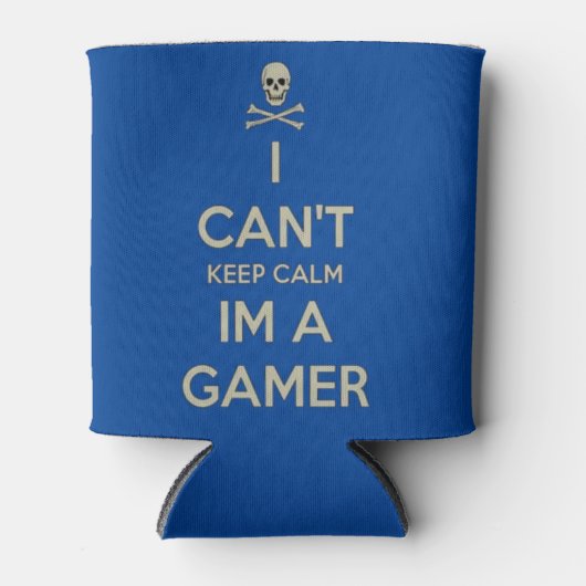 Ik kan niet kalm blijven, in een gamer Cozie Blikjeskoeler (Voorkant)