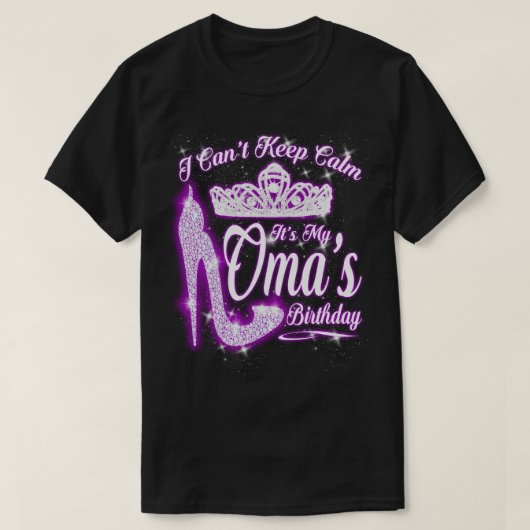 Ik kan niet kalm houden. Het is mijn Oma Birthday. T-shirt (Design voorkant)