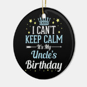 Ik kan niet kalm houden... het is m'n oom. keramisch ornament (Links)