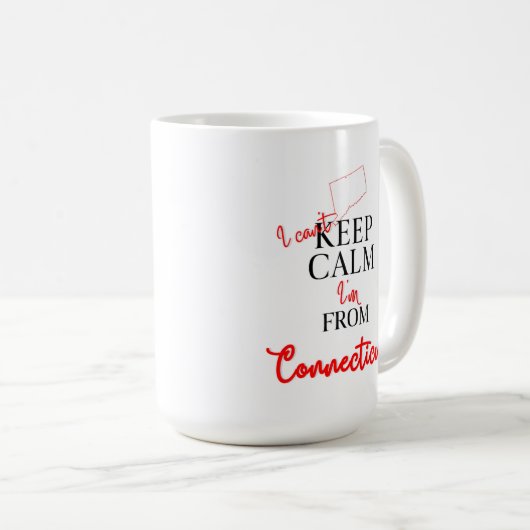 Ik kan niet kalm houden, ik kom uit Connecticut Koffiemok (Voorkant rechts)