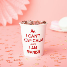 Ik kan niet kalm houden. papieren bekers